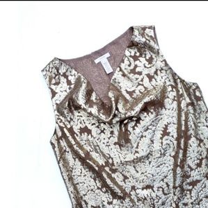 J. Crew gold brocade scoop-neck top
